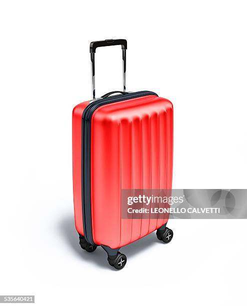 red suitcase, artwork - luggage stock illustrations