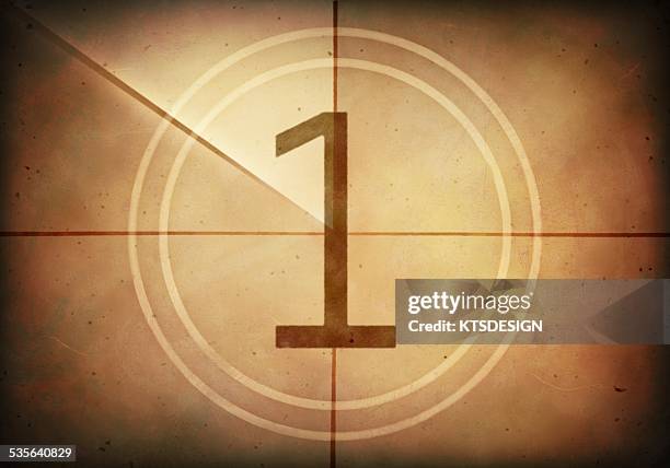 ilustraciones, imágenes clip art, dibujos animados e iconos de stock de vintage movie countdown, illustration - cuenta atrás