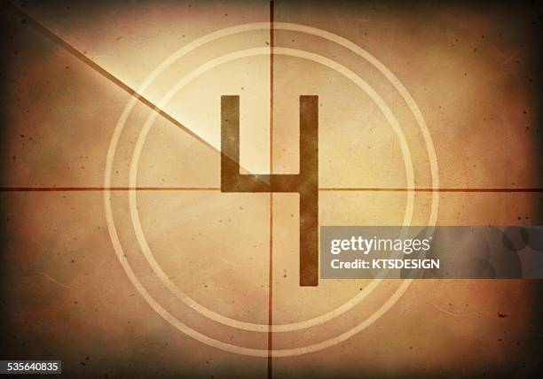 vintage movie countdown, illustration - 14 days to go stock illustrations