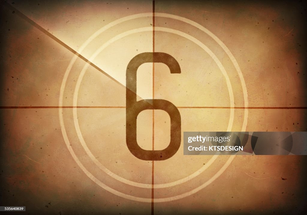 Vintage movie countdown, illustration