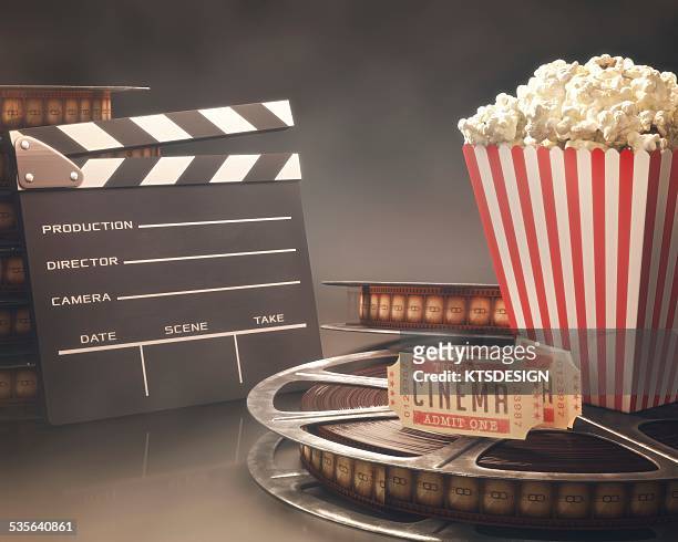 movie objects, illustration - clapboard stock illustrations