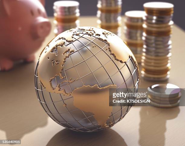 global finance, illustration - coin stock illustrations