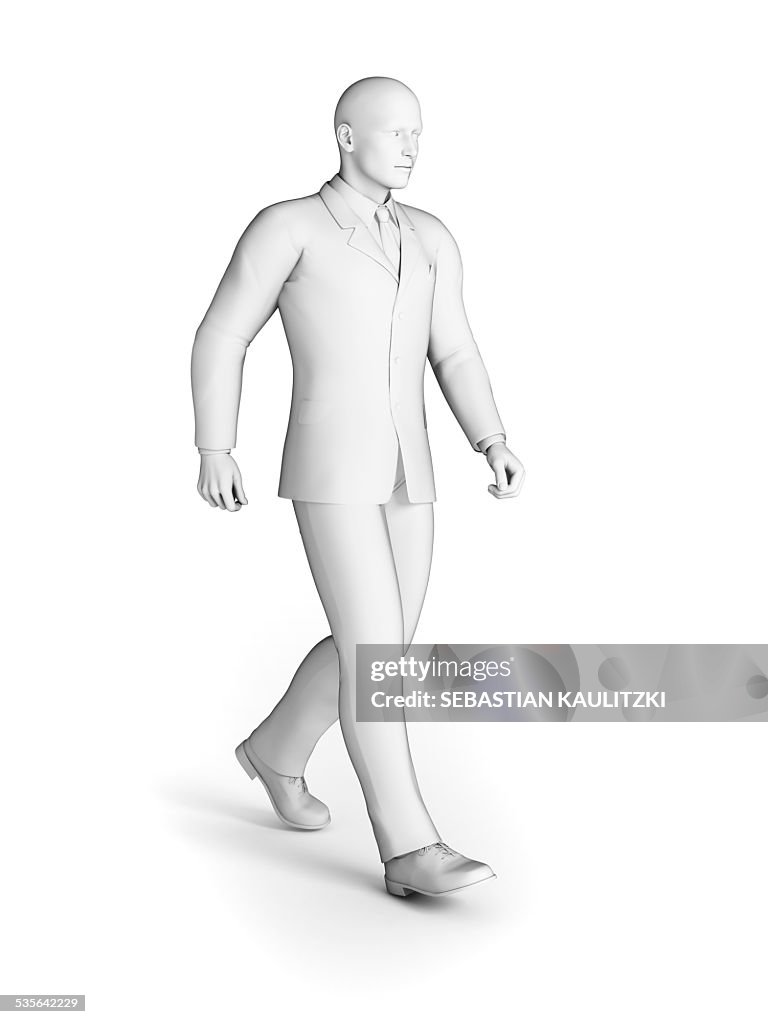 Businessman walking, illustration