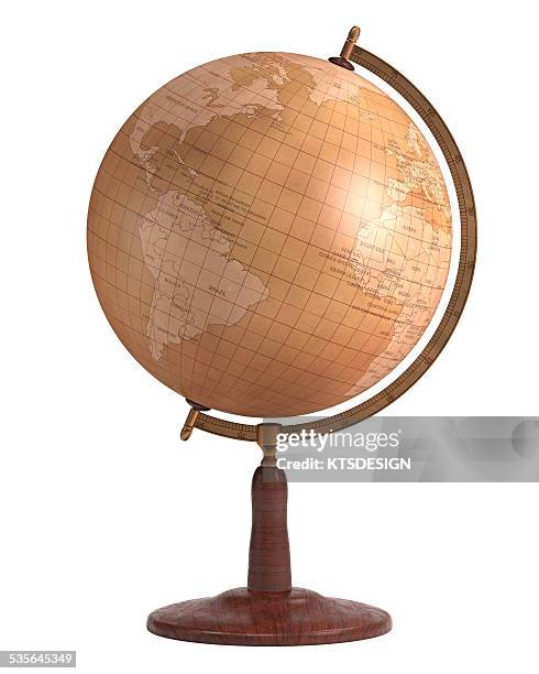 vintage globe - globe navigational equipment stock illustrations