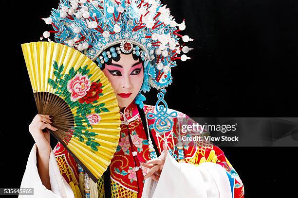 close-up of actress - chinese opera makeup stock pictures, royalty-free photos & images