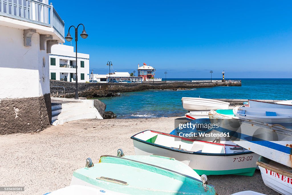 Spain, Canary Islands, Lanzarote, Punta de la Vela, Fishing village Arrieta