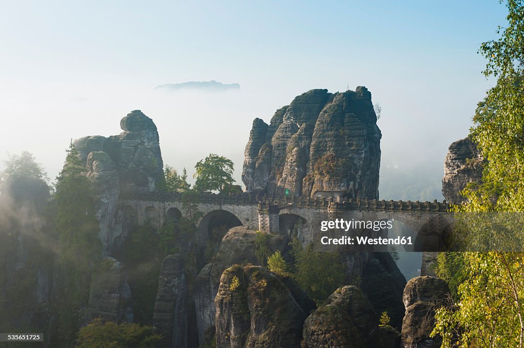 Germany, Saxony, Saxon Switzerland, National Park, Bastei Bridge