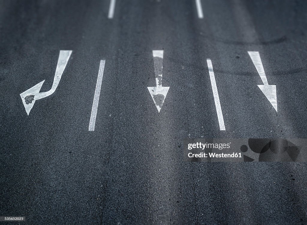 Arrow signs on a road