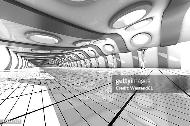 futuristic empty rooum with skylights, 3d rendering - ceiling stock illustrations