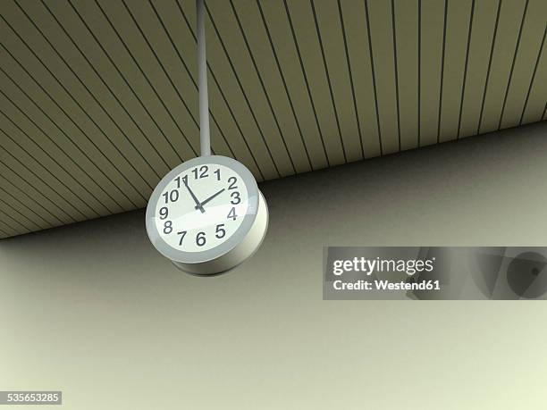 ceiling and clock - ceiling stock illustrations