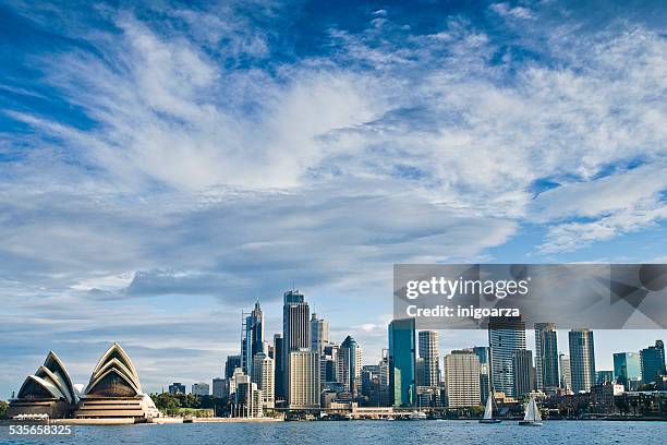 city skyline and opera house, sydney, australia - sydney opera house bildbanksfoton och bilder