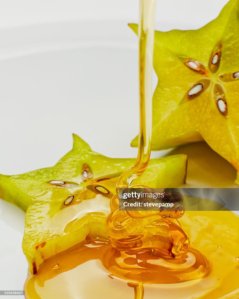Star fruit with honey
