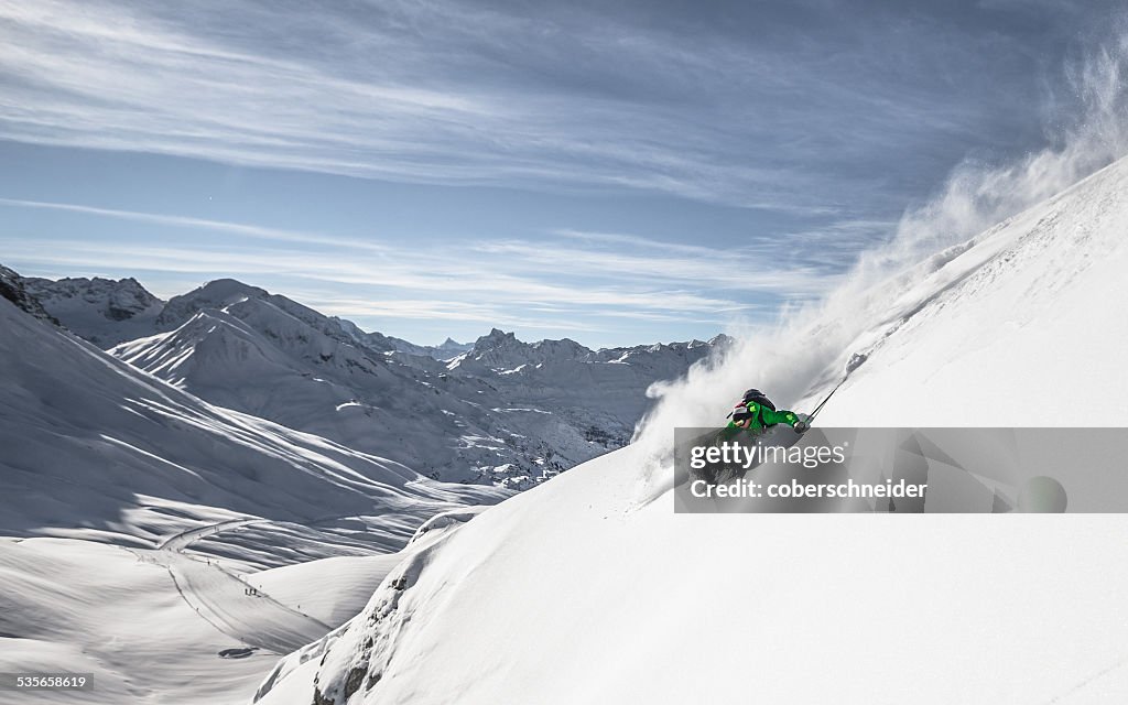 Austria, Freeride skier downhill skiing
