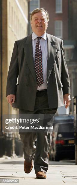 Conservative leadership candidate Ken Clarke walks to a meeting with supporters in Westminster on August 31, 2005 in London. Mr Clarke, a former...