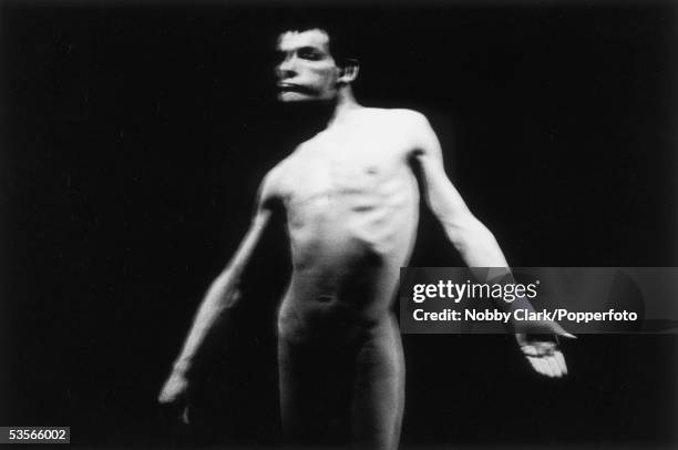 David Schofield as John Merrick in 'The Elephant Man', by Bernard Pomerance, at the National Theatre, London, 1980.