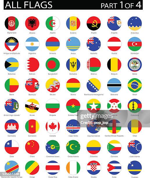 alle welt runde flaggen-illustration wohnung symbole - kamerun stock-grafiken, -clipart, -cartoons und -symbole