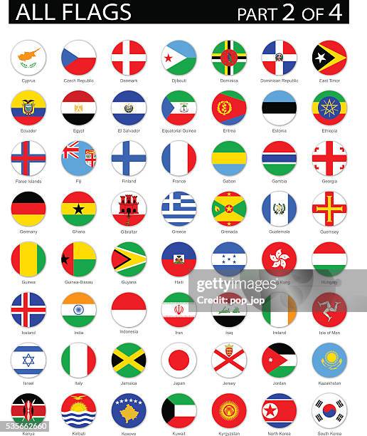 alle welt runde flaggen-illustration wohnung symbole - dänische flagge stock-grafiken, -clipart, -cartoons und -symbole