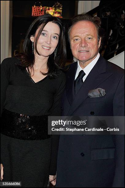 Diane de Mac Mahon and Guillaume Durand attend the dinner in honour to designer Anselm Reyle, at Christian Dior, in Paris.