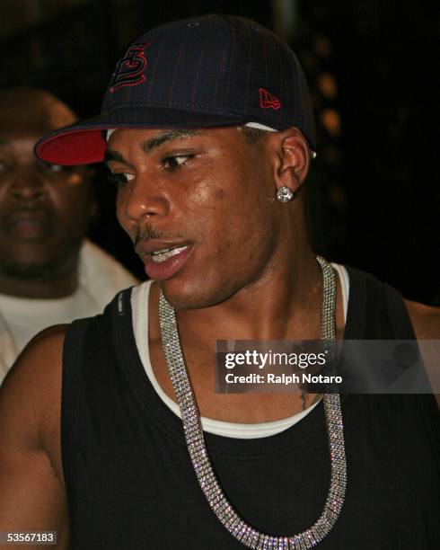 Nelly leaves Snoop Dogg's VMA after party at Casa Casuarina on August 29, 2005 in Miami Beach, Florida.