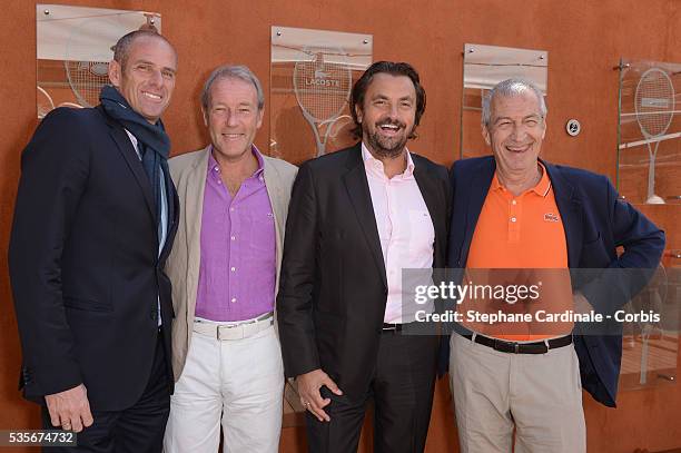 Guy Forget, Christophe Chenut, Henri Leconte and Michel Lacoste at Roland Garros Village.