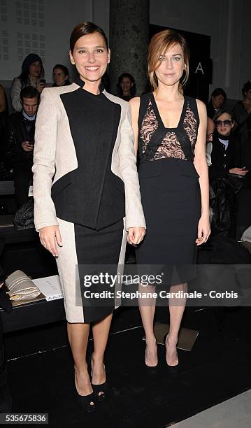 Virginie Ledoyen and Marie-Josee Croze attend Elie Saab Spring/Summer 2013 Haute-Couture show as part of Paris Fashion Week at Pavillon Cambon, in...