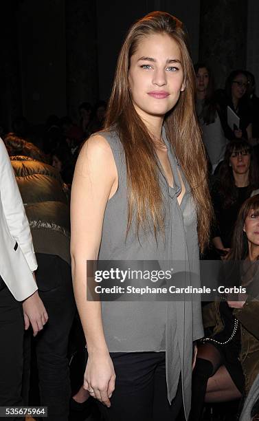 Solene Hebert attends Elie Saab Spring/Summer 2013 Haute-Couture show as part of Paris Fashion Week at Pavillon Cambon, in Paris.