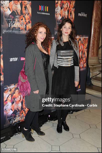 Lola Naymark and Astrid Berges Frisbey attend "La Source Des Femmes" Premiere at Theatre du Chatelet, in Paris.