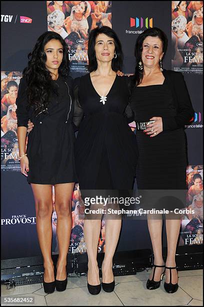 Hafsia Herzi, Hiam Abbass and Biyouna attend "La Source Des Femmes" Premiere at Theatre du Chatelet, in Paris.