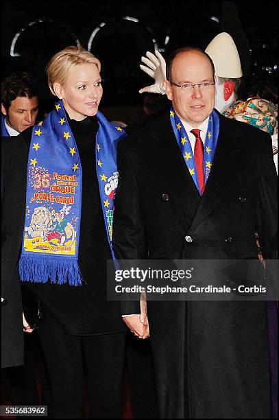 Princess Charlene of Monaco and Prince Albert II of Monaco attend the Monte-Carlo 36th International Circus Festival Opening Ceremony , in Monaco.