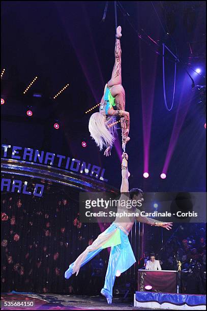 Circus artists perform during the Opening Ceremony of the 36th International Circus Festival of Monte-Carlo, in Monaco.