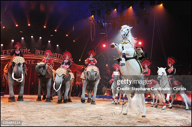 Circus artists perform during the Opening Ceremony of the 36th International Circus Festival of Monte-Carlo, in Monaco.