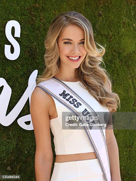 Miss USA 2015 Olivia Jordan attends the launch event for the Las Vegas official Snapchat channel at The Venetian Las Vegas on May 29, 2016 in Las...