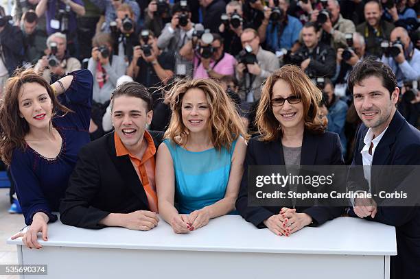Monia Chokri, Xavier Dolan, Suzanne Clement, Nathalie Baye and Melvil Poupaudi at the photo call for "Laurence Anyways" during the 65th Cannes...