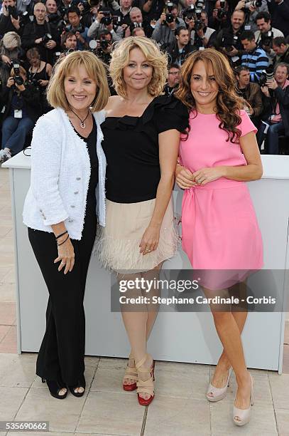 Susse Wold, Alexandra Rapaport and Sisse Graum Jorgensen at the photo call for "Jagten" during the 65th Cannes International Film Festival.