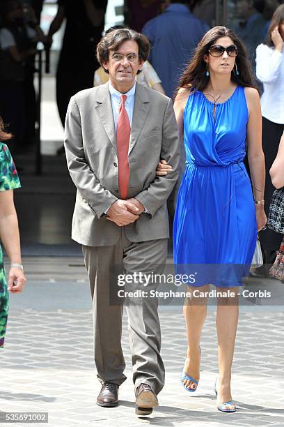 Luc Ferry with his wife Marie Caroline at the wedding of Laurence Ferrari and Renaud Capucon.