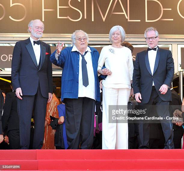 Guest, Georges Lautner, guest and Thierry Fremeaux at the premiere for "The Paperboy" during the 65th Cannes International Film Festival.