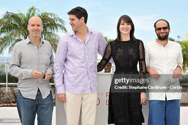 Jaime Romanda, Adolfo Jimenez Castro, Nathalia Acevedo and Carlos Reygadas at the photo call for "Post Tenebras Lux" during the 65th Cannes...