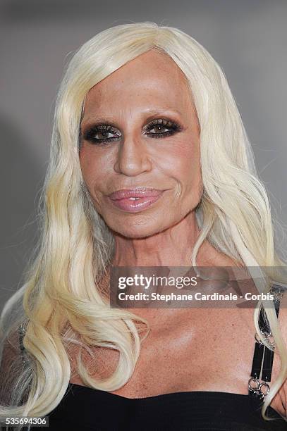 Donatella Versace attends the Christian Dior Haute-Couture show as part of Paris Fashion Week Fall / Winter 2013.