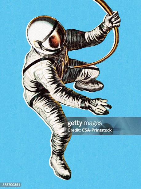 astronaut on space walk - astronaut stock illustrations
