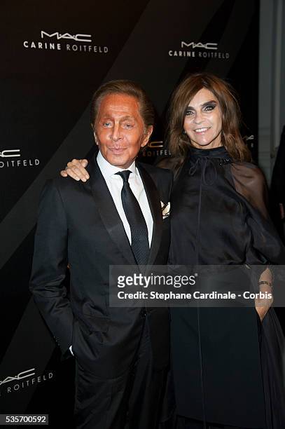 Valentino and Carine Roitfeld attend LE BAL hosted by MAC and Carine Roitfeld as part of Paris Fashion Week Spring / Summer 2013 at Hotel Salomon de...