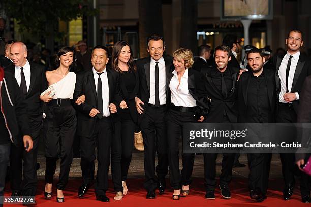 Laurent Weil, Tania Bruna-Rosso, Ali Badou, Michel Denisot, Ariane Massenet , Yann Barthes and Mouloud Achour at the premiere of 'Black Heaven'...