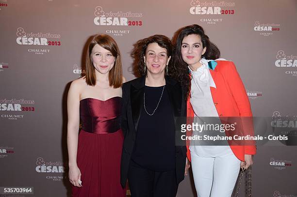 India Hair, Noemie Lvovsky and Julia Faure attend Chaumet's Cocktail Party and Dinner for Cesar's Revelations 2013, in Paris.