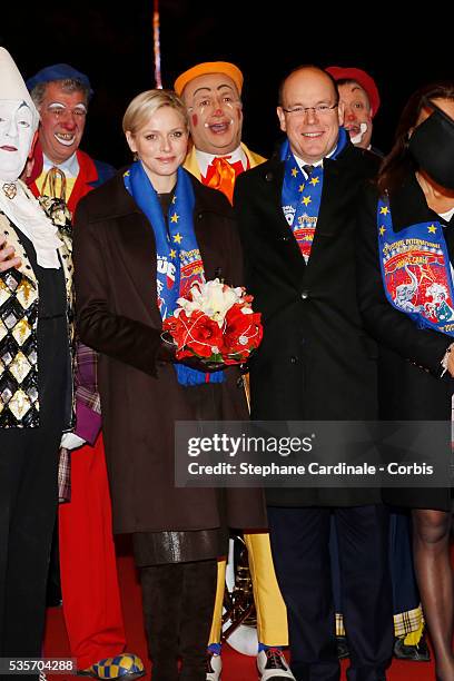 Princess Charlene of Monaco and Prince Albert II of Monaco attend the opening ceremony of the Monte-Carlo 37th International Circus Festival, in...