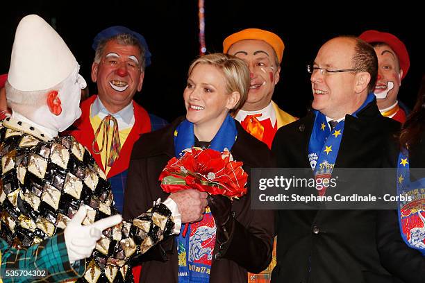 Princess Charlene of Monaco and Prince Albert II of Monaco attend the opening ceremony of the Monte-Carlo 37th International Circus Festival, in...