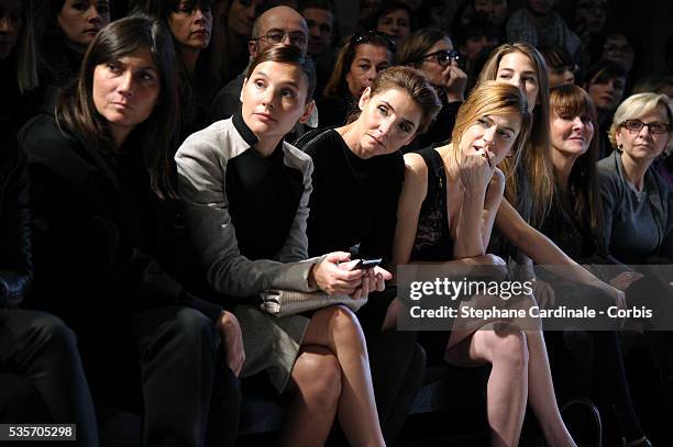 Emmanuelle Alt, Virginie Ledoyen, Clotilde Courau and Marie-Josee Croze attend Elie Saab Spring/Summer 2013 Haute-Couture show as part of Paris...