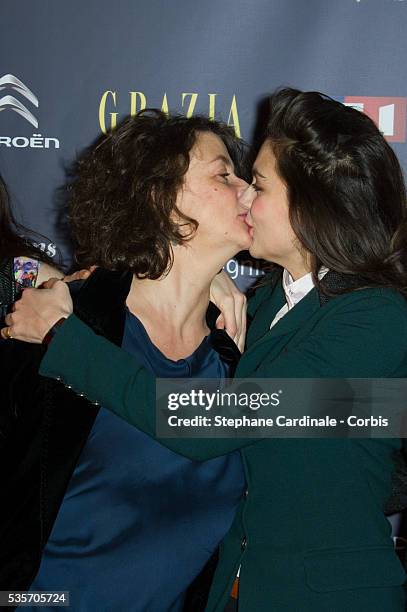 Noemie Lvovsky and Julia Faure attend the Trophees Du Film Francais 20th Ceremony at Palais Brongniart, in Paris.