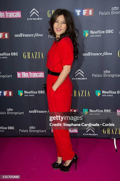 Mylene Jampanoi attends the Trophees Du Film Francais 20th Ceremony at Palais Brongniart, in Paris.