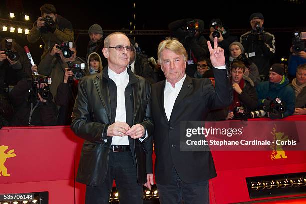 Rick Parfitt and Francis Rossi attend Promised Land Premiere during the 63rd Berlinale International Film Festival at Berlinale Palast, in Berlin.