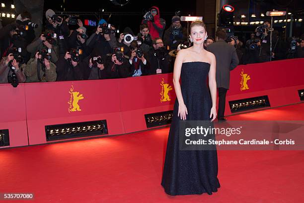 Actress Melanie Laurent attends the 'Night Train to Lisbon' Premiere during the 63rd Berlinale International Film Festival at Berlinale Palast, in...