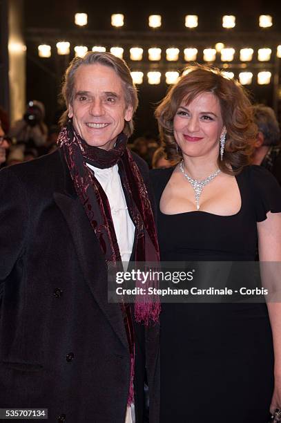 Actor Jeremy Irons and actress Martina Gedeck attend the 'Night Train to Lisbon' Premiere during the 63rd Berlinale International Film Festival at...